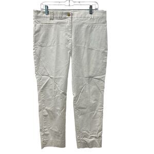 Ann Taylor Size 10 White Stretch Cotton Mid Rise Cropped Chino Pants